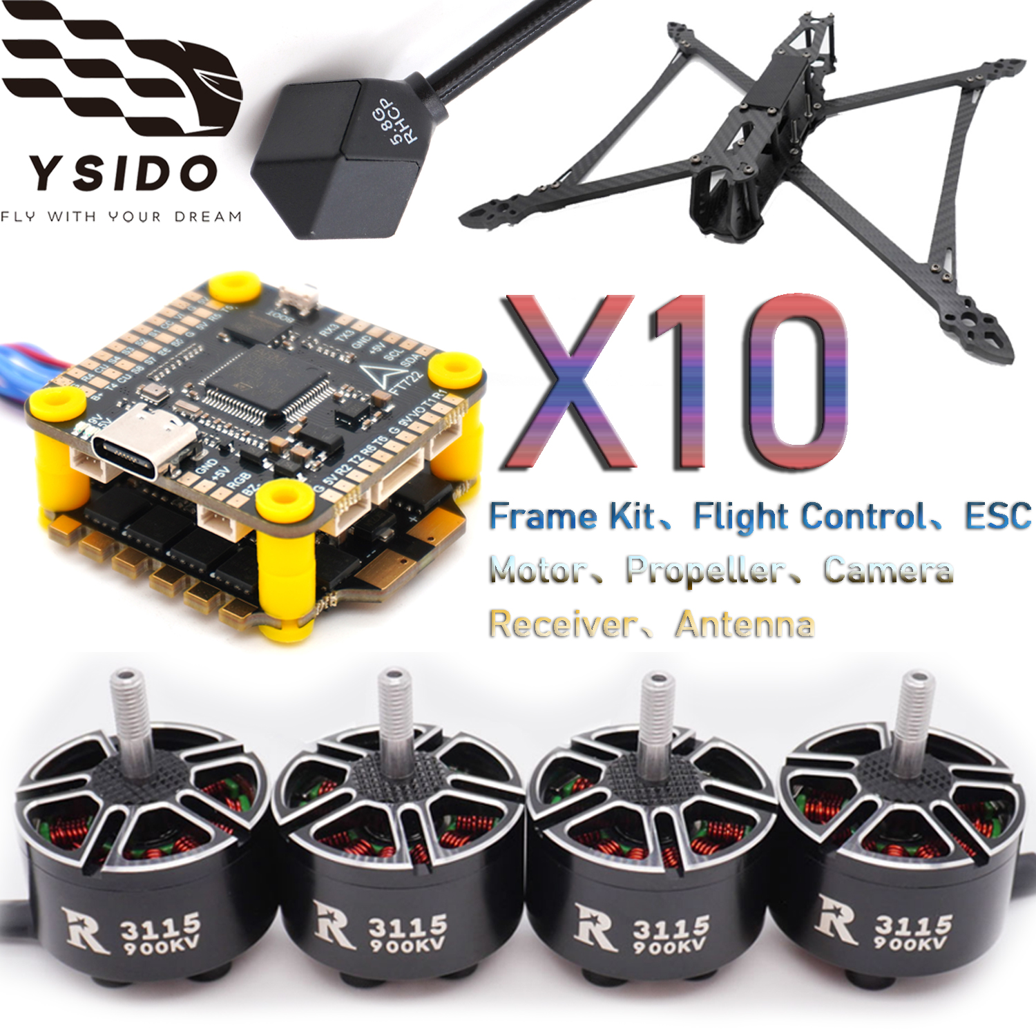 Drone Camera Action - YSIDO RC FPV Drone 427mm Frame