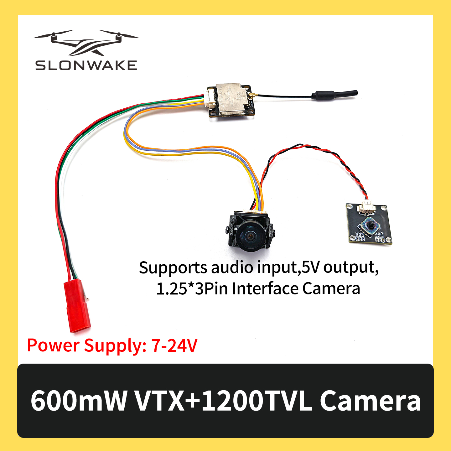 SLONWAKE 5.8G 600mW 7-24V FPV  - Drone Camera Wide Angle reseña y precio