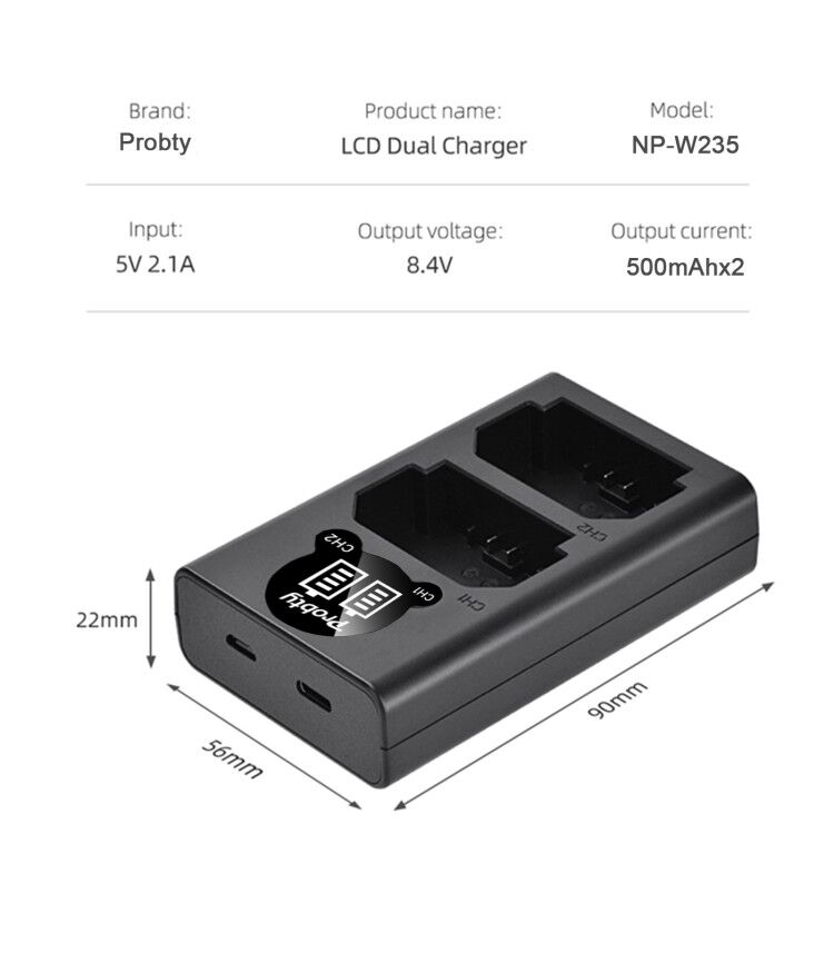 2200mAh NP-W235 NP W235 Batter - Drone Camera Action reseña y precio