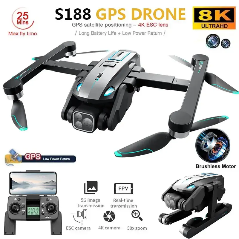 S188 Professional 8K GPS Drone - Drone Camera 4K reseña y precio