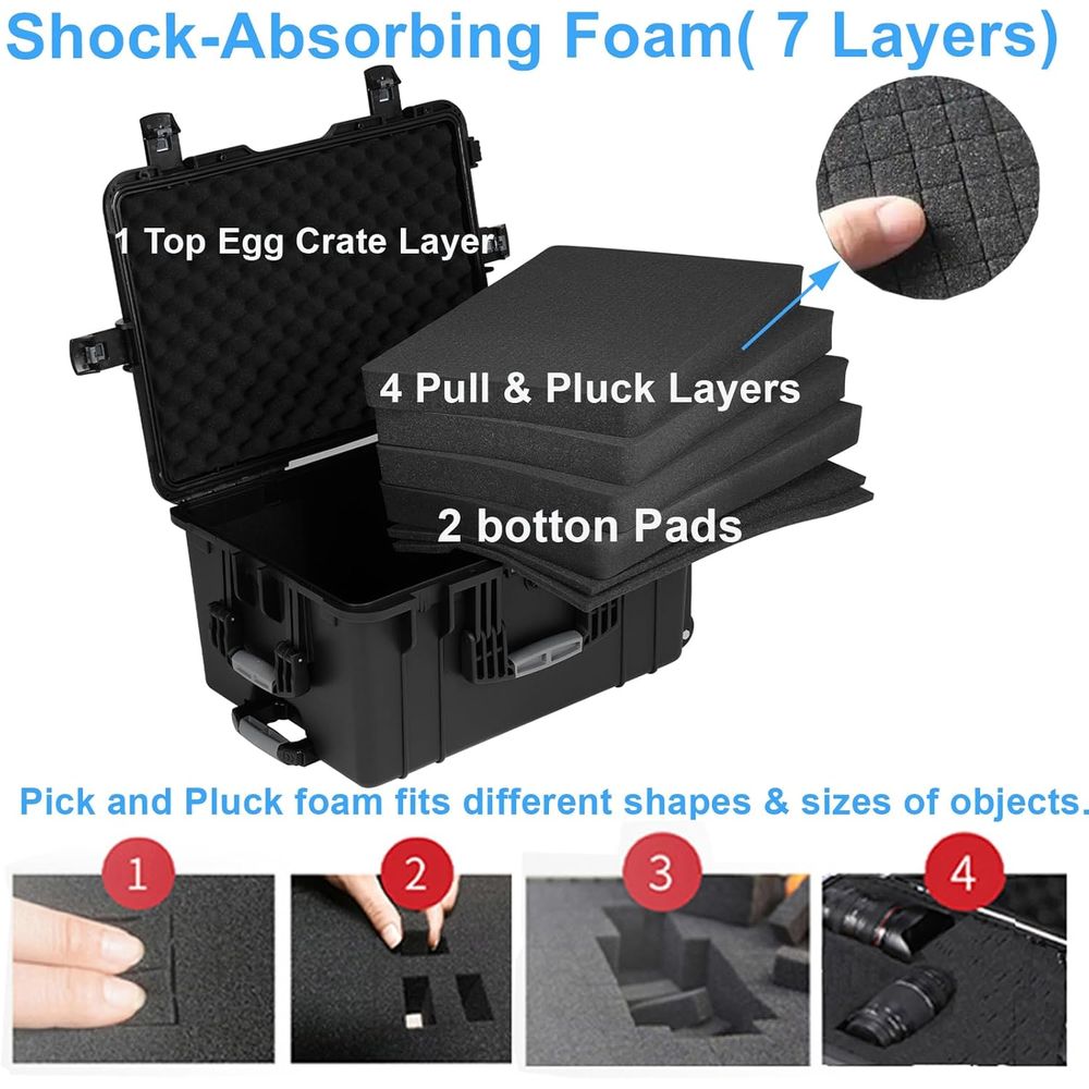 24.5 Rolling Waterproof Case w - Drone Camera Waterproof reseña y precio