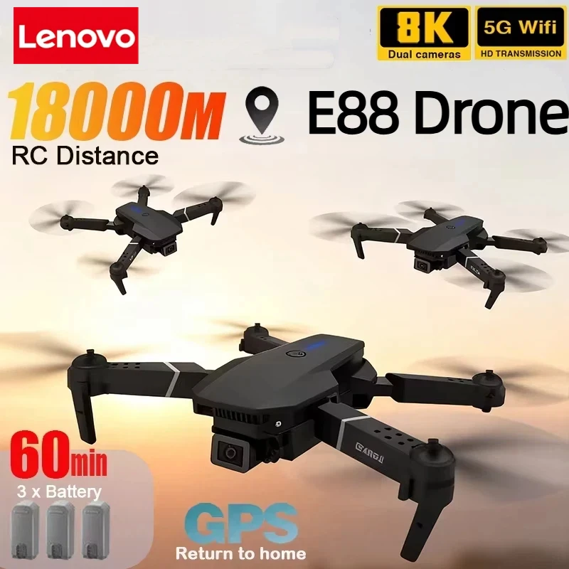 Lenovo New E88 Pro WIFI FPV Dr - Drone Camera Wide Angle reseña y precio