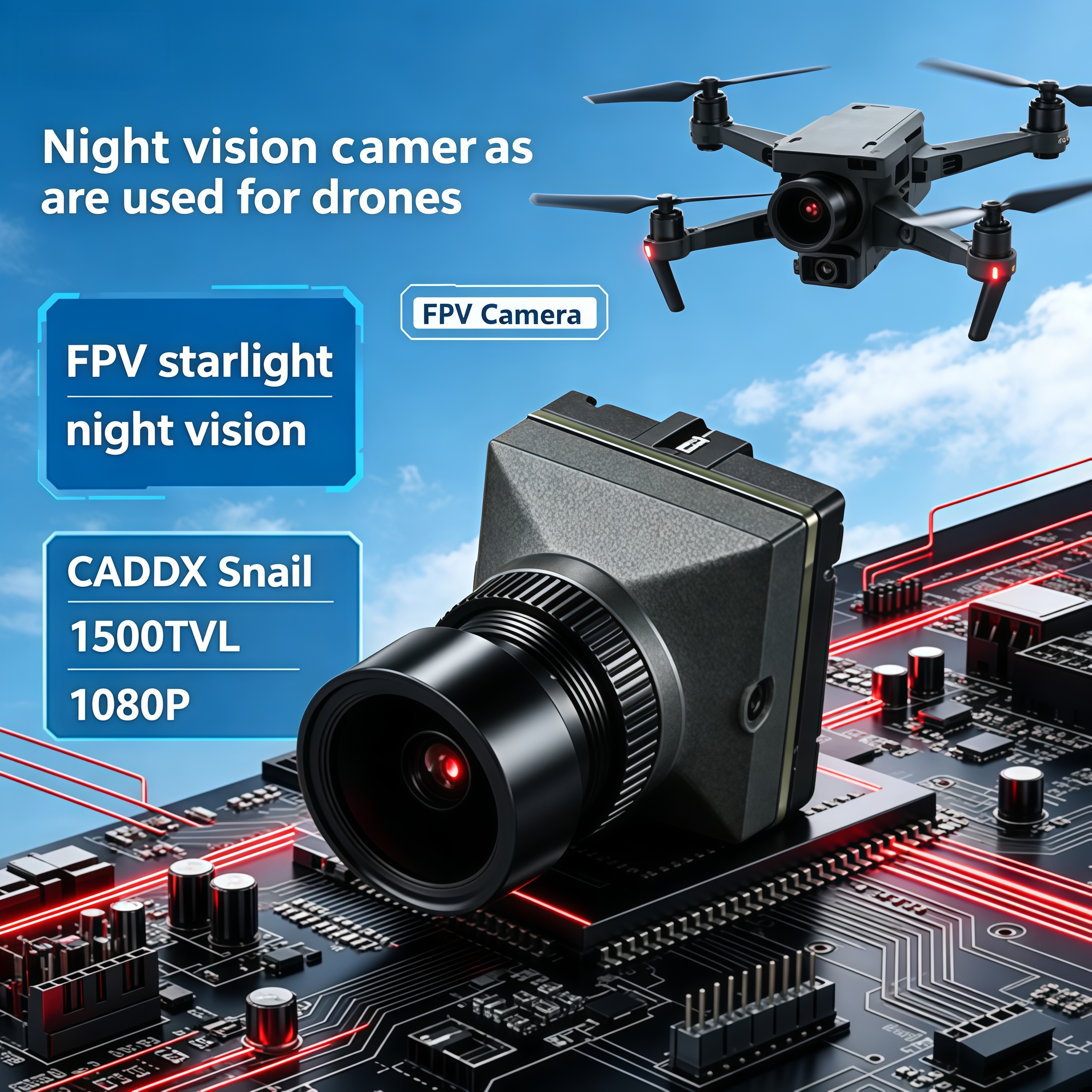 1500TVL HD CADDX Snail FPV Cam - Drone Camera Lens reseña y precio
